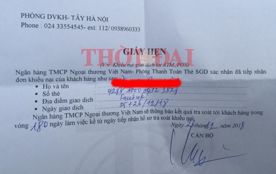 Khách mất tiền trong tài khoản, "Ngân hàng tốt nhất VN" Vietcombank "bó tay"? khach mat tien trong tai khoan ngan hang to nhat vn vietcombank bo tay
