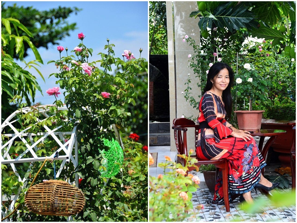 loi vao nha dep nhu mo voi hoa hong ruc ro trong sac nang sai gon