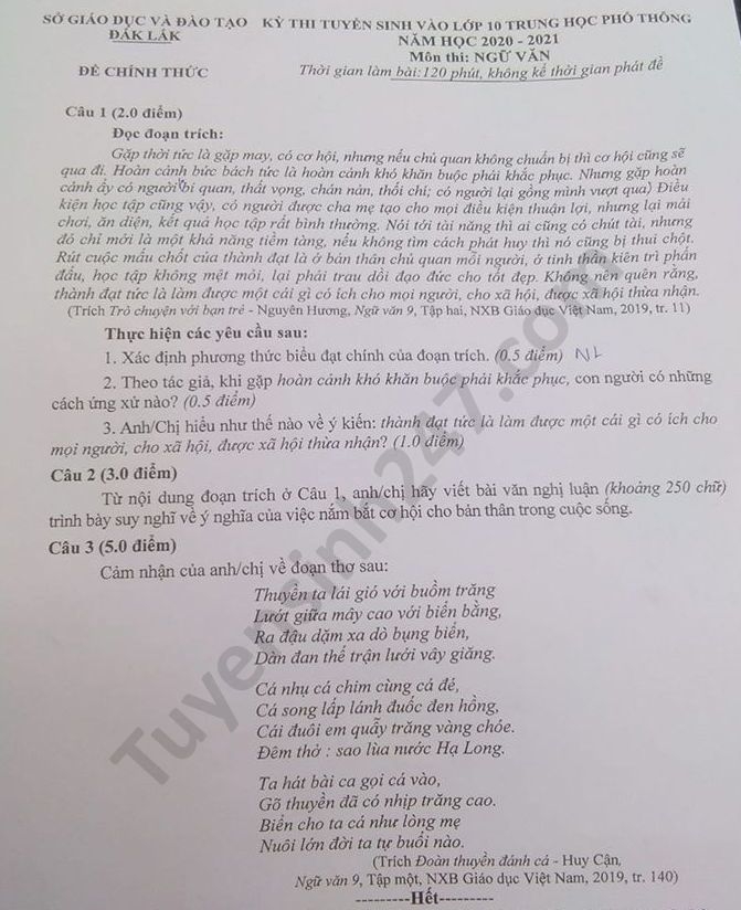 undefined 4338 dap an de thi ngu van tuyen sinh lop 10 vao thpt tinh dak lak 1