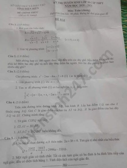 undefined 4341 dap an de thi mon toan tuyen sinh lop 10 vao thpt tinh dien bien1