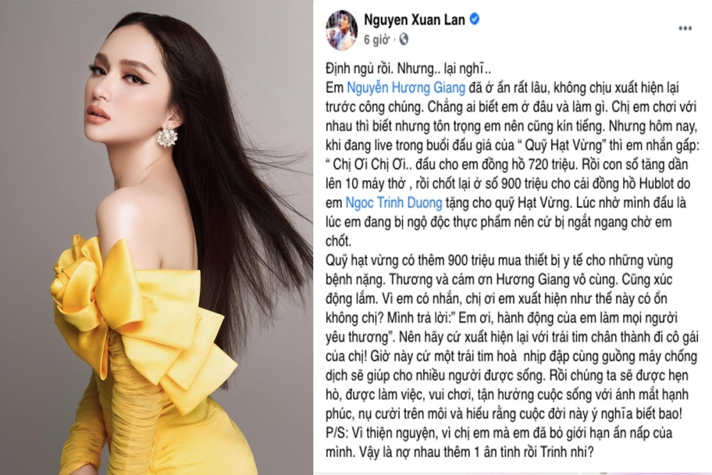 Hoa hậu Hương Giang "tái xuất", đấu giá 900 triệu ủng hộ máy thở chống dịch Covid-19 Hoa hậu Hương Giang "tái xuất", đấu giá 900 triệu ủng hộ máy thở chống dịch Covid-19