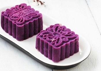 Làm bánh trung thu không cần lò nướng: Bánh trung thu khoai lang tím màu sắc bắt mắt, vị ngọt bùi lạ lạ