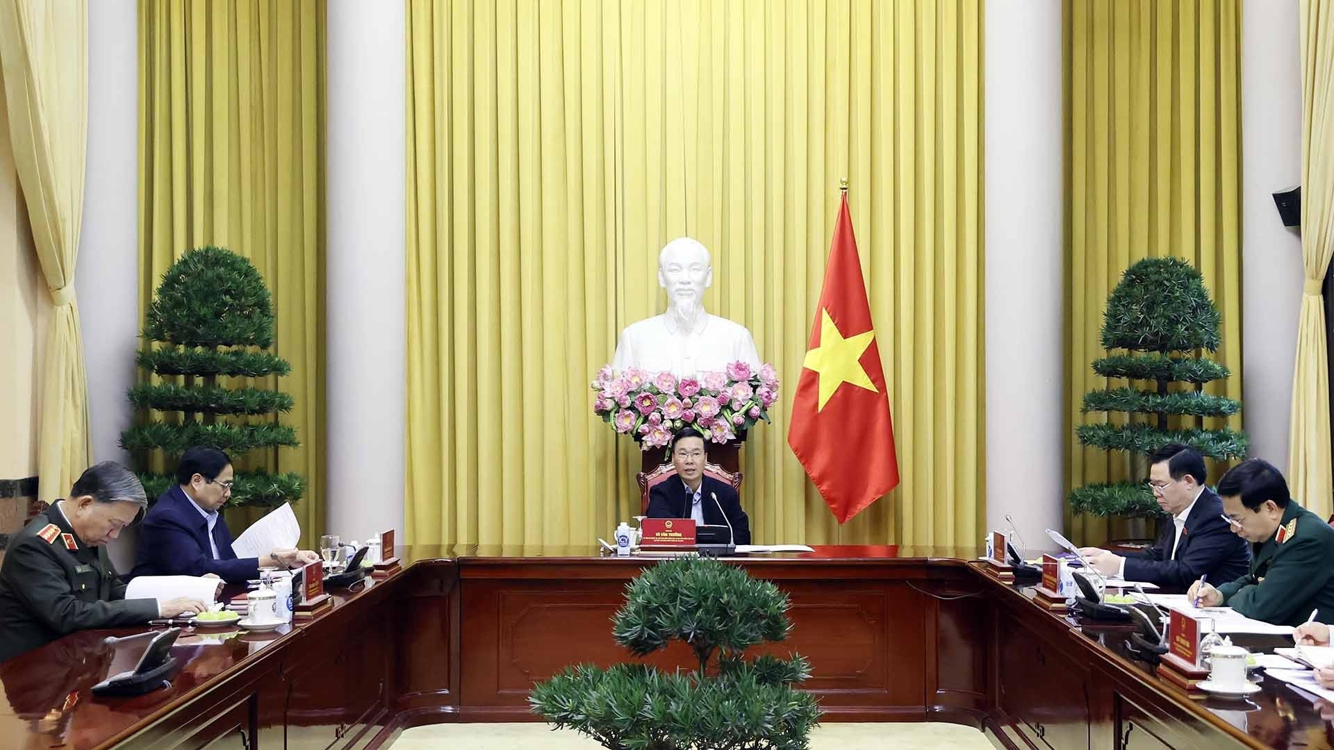 ທ່ານປະທານປະເທດ ຫວໍວັນເຖືອງ ເປັນປະທານກອງປະຊຸມຄັ້ງທີ 4 ຂອງສະພາປ້ອງກັນຊາດ ແລະ ປ້ອງກັນຄວາມສະຫງົບ ອາຍຸການ 2021-2026