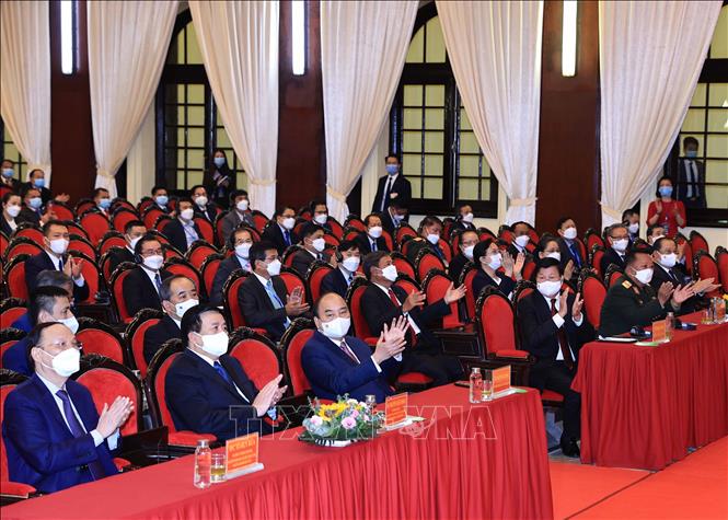 Tổng Bí thư, Chủ tịch nước Lào thăm Học viện Chính trị Quốc gia Hồ Chí Minh Chú thích ảnh