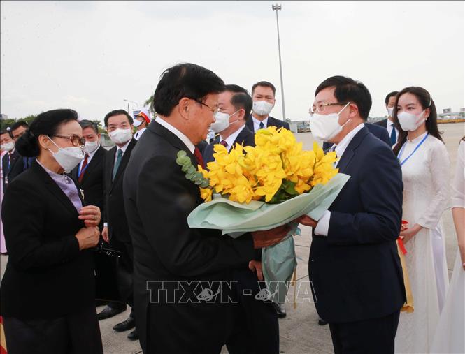 Tổng Bí thư, Chủ tịch nước Lào kết thúc tốt đẹp chuyến thăm hữu nghị chính thức Việt Nam Chú thích ảnh