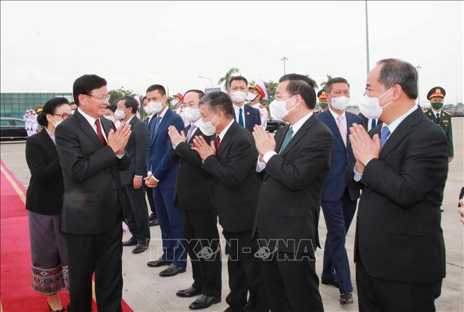 Tổng Bí thư, Chủ tịch nước Lào kết thúc tốt đẹp chuyến thăm hữu nghị chính thức Việt Nam Chú thích ảnh