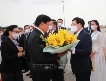Tổng Bí thư, Chủ tịch nước Lào kết thúc tốt đẹp chuyến thăm hữu nghị chính thức Việt Nam