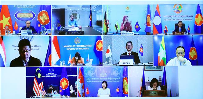 26 năm Việt Nam gia nhập ASEAN: Dấu ấn đối ngoại đa phương Các đại biểu tham dự trực tuyến Diễn đàn ASEAN - Nhật Bản lần thứ 36 (Ảnh: TTXVN)
