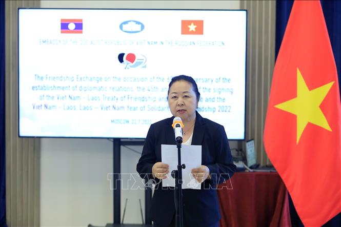 Sâu đậm tình cảm Việt Nam - Lào tại LB Nga Chú thích ảnh