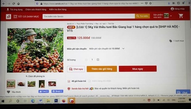 北江荔枝在越南六大电商平台正式上市