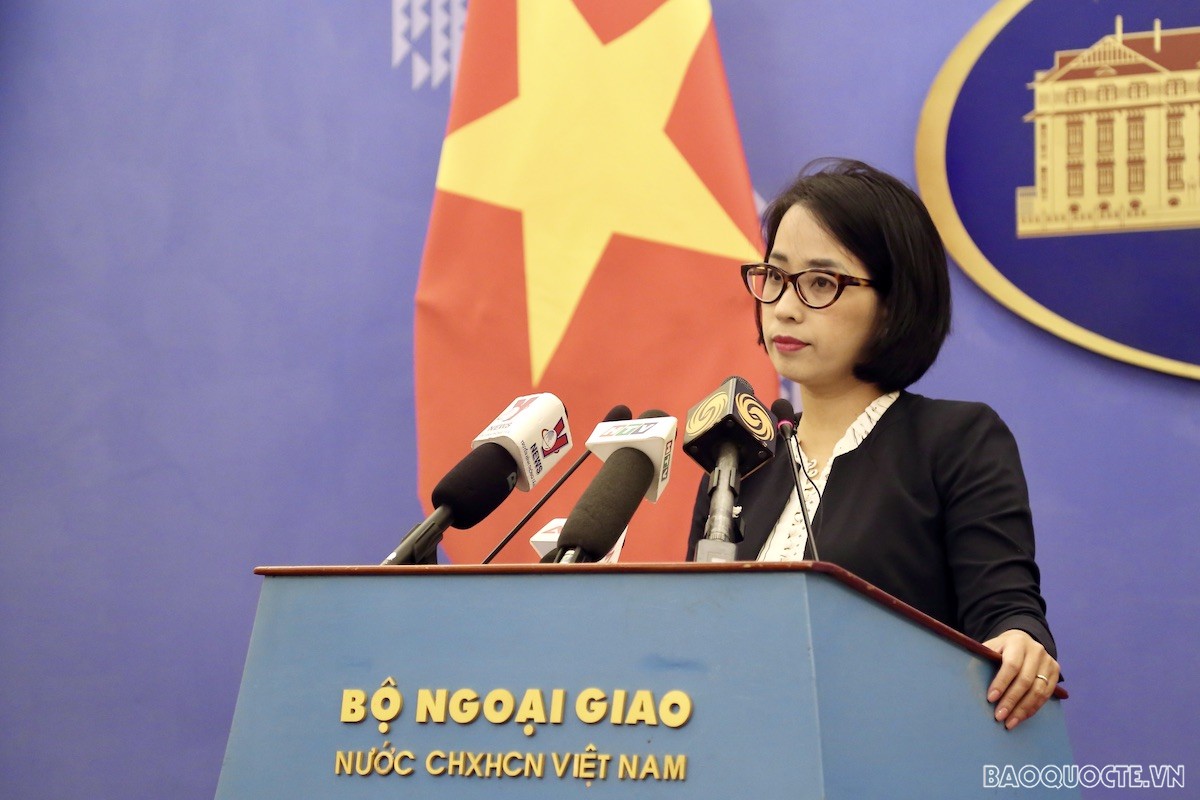 Phó phát ngôn Bộ Ngoại giao Phạm Thu Hằng. (Ảnh: Quang Đào) Phó phát ngôn Bộ Ngoại giao Phạm Thu Hằng. (Ảnh: Quang Đào)