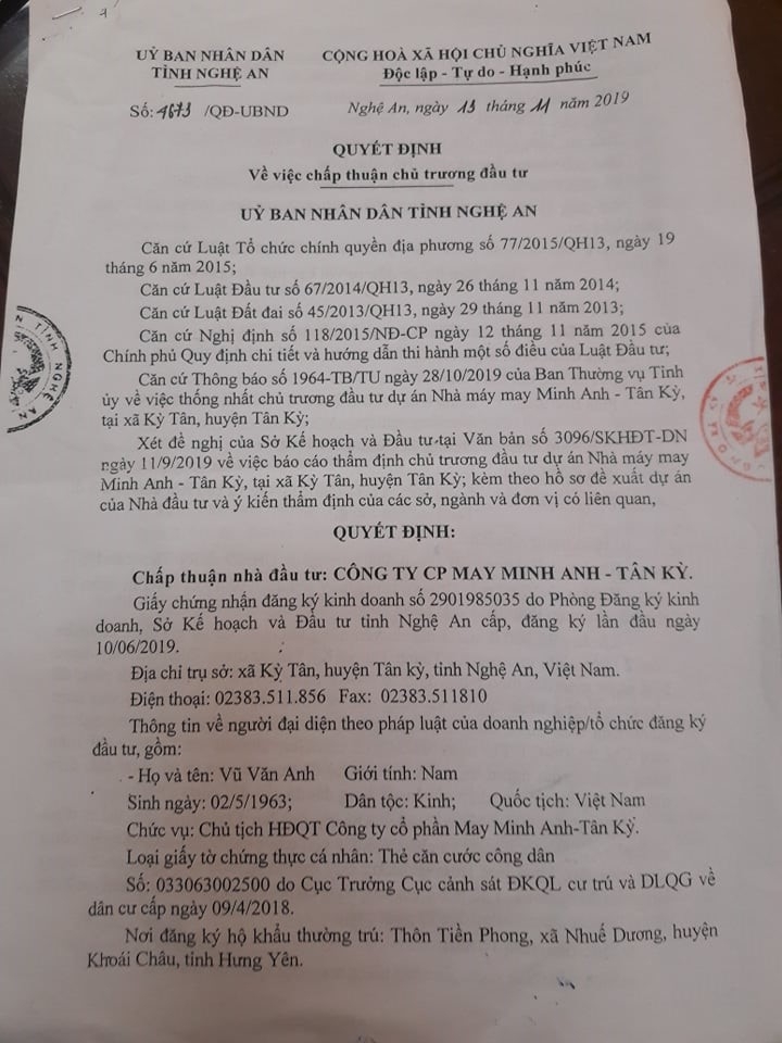 Vụ "Dự án NM may Minh Anh thi công ồ ạt": Tiếp tục bị lập biên bản vì đấu nối trái phép nghe an du an nm may minh anh tan ky 300 ty tiep tuc bi lap bien ban vi dau noi trai phep