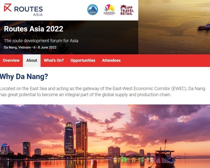 Diễn đàn phát triển đường bay Châu Á - Routes Asia 2022 sẽ được tổ chức tại Đà Nẵng Diễn đàn phát triển đường bay Châu Á - Routes Asia 2022 sẽ được tổ chức tại Đà Nẵng