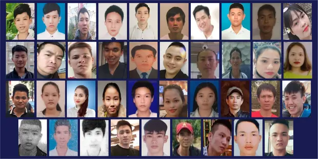 The 39 victims. Photograph: Essex Police 4210 8333