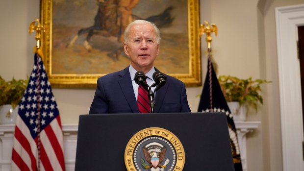 President Joe Biden speaks on the economy in the Roosevelt Room of the White House, Saturday, Feb. 27, 2021, in Washington. (AP Photo/Pablo Martinez Monsivais) 5127-image