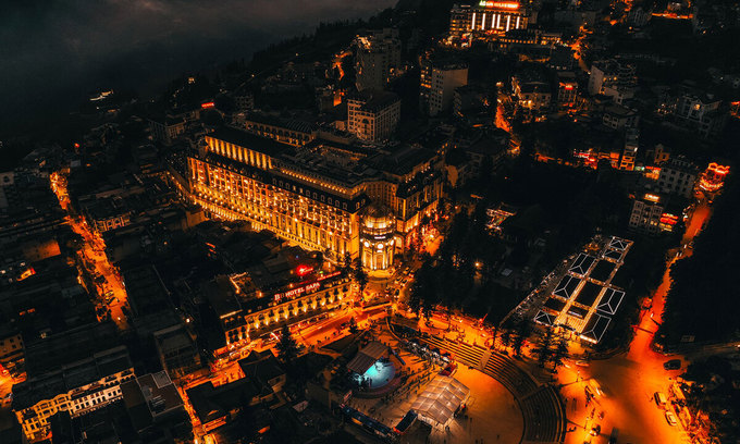 An aerial view of Sapa Town centre in Northern Vietnam. Photo: VnExpress An aerial view of Sapa Town centre in Northern Vietnam. Photo: VnExpress