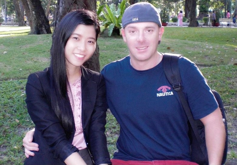 The couple met in Ho Chi Minh City. Photo: In the courtesy of the family The couple met in Ho Chi Minh City. Photo: In the courtesy of the family