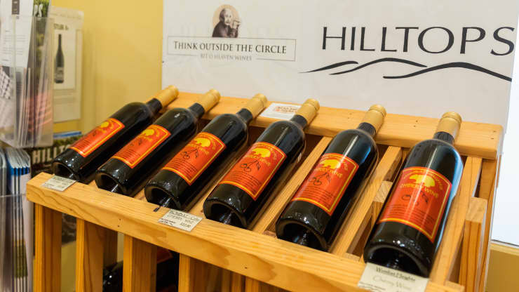 Photo taken on Dec. 5, 2020 shows the wine made of cherry in the town of Young in Australia. The town of Young is dubbed the “Cherry Capital of Australia”. Chu Chen | Xinhua News Agency | Getty Images Photo taken on Dec. 5, 2020 shows the wine made of cherry in the town of Young in Australia. The town of Young is dubbed the “Cherry Capital of Australia”. Chu Chen | Xinhua News Agency | Getty Images