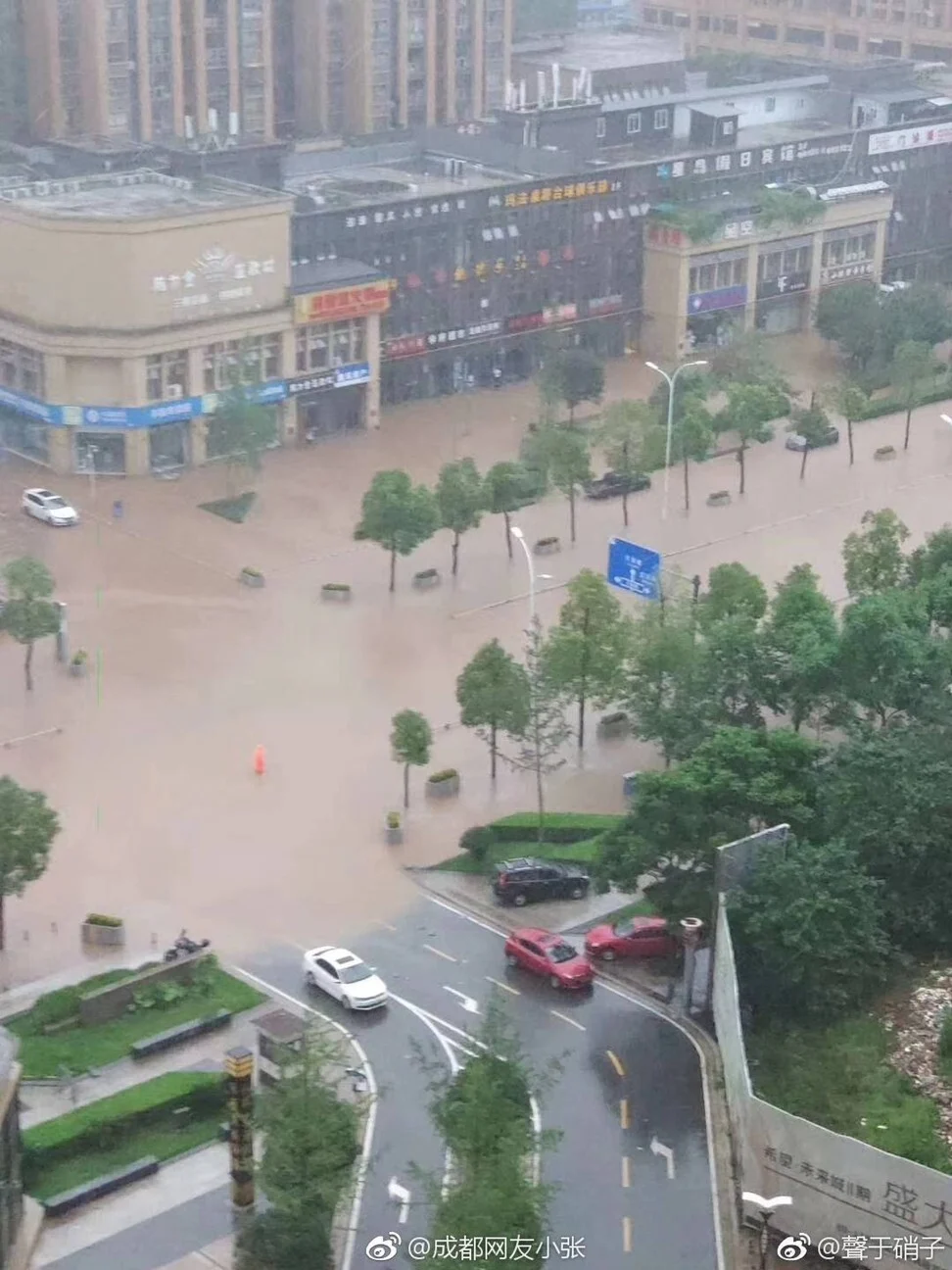 The floods have caused road closures and extensive damage to homes and property. Photo: Weibo The floods have caused road closures and extensive damage to homes and property. Photo: Weibo