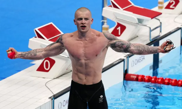 Adam Peaty is now a double Olympic champion after his victory in the 100m breaststroke at Tokyo 2020. Photograph: Dave Shopland/REX/Shutterstock Adam Peaty is now a double Olympic champion after his victory in the 100m breaststroke at Tokyo 2020. Photograph: Dave Shopland/REX/Shutterstock