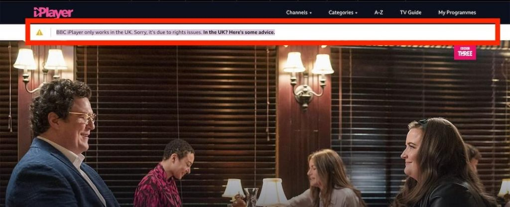 Geo restrictions ero in BBC iPlayer. Photo: Screenshot