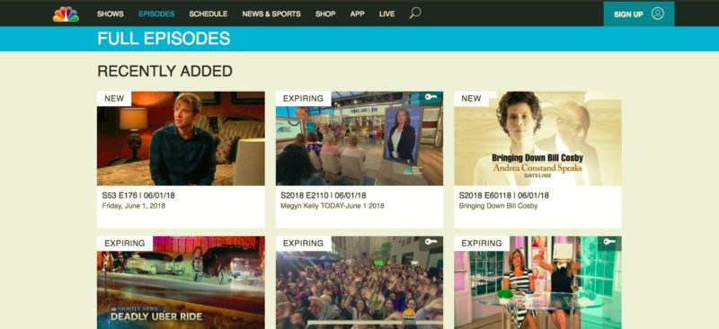 NBC Homepage. Photo: Screenshot NBC Homepage. Photo: Screenshot