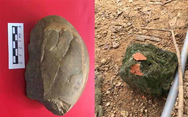 Objects unearthed at the site (Photo: Bao Yen Bai) Objects unearthed at the site (Photo: Bao Yen Bai)