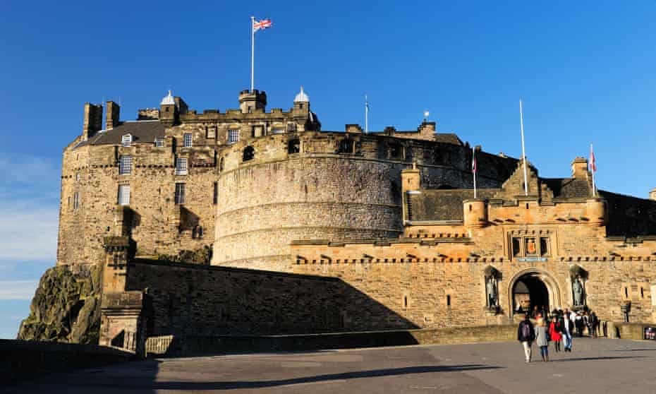 Edinburgh Castle. Protesters filmed their demonstration at the landmark on Facebook Live. In the video, a woman says the castle ‘belongs to the people’. Photograph: Angus McComiskey/Alamy Stock Photo Edinburgh Castle. Protesters filmed their demonstration at the landmark on Facebook Live. In the video, a woman says the castle ‘belongs to the people’. Photograph: Angus McComiskey/Alamy Stock Photo