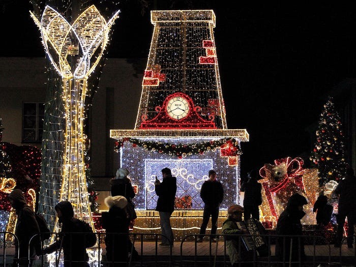 Holiday lights in Poland. AP Images Holiday lights in Poland. AP Images