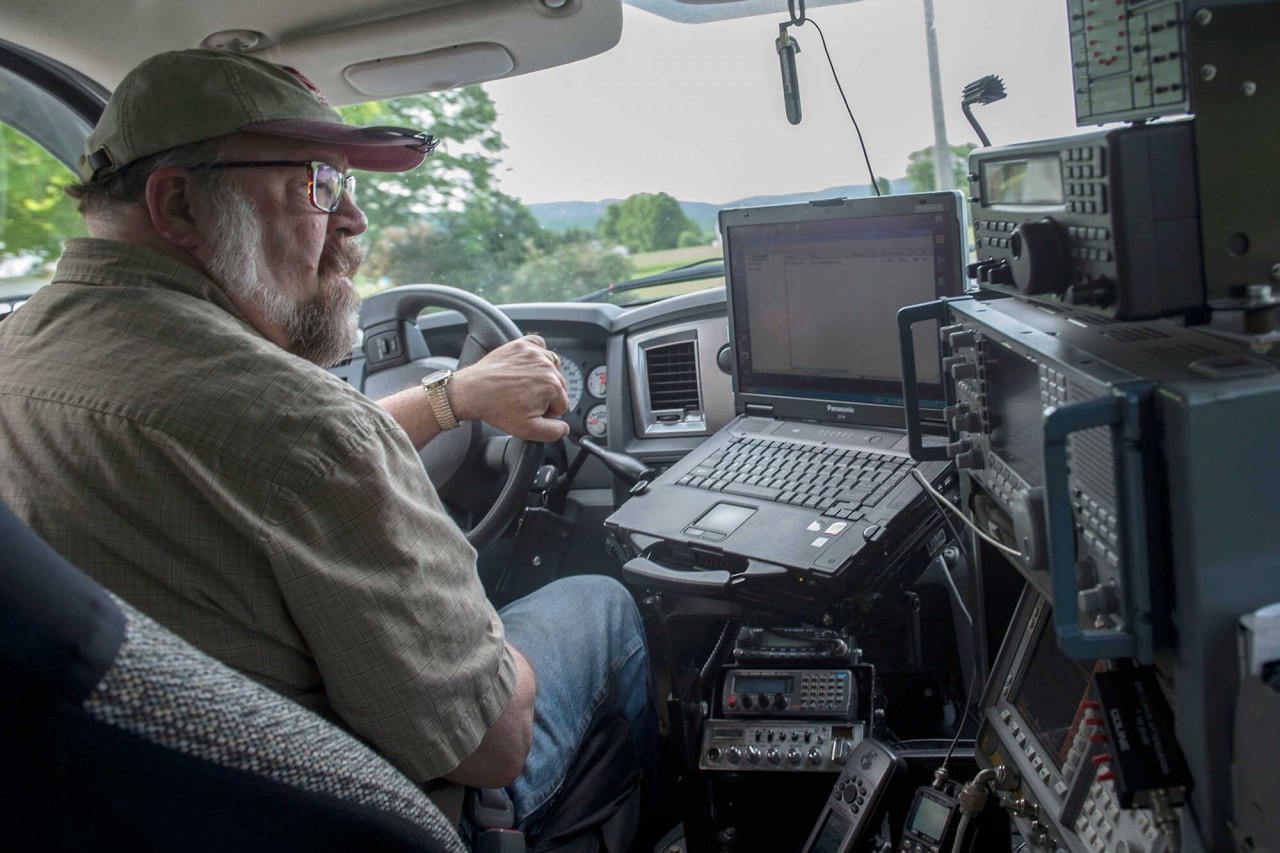 As an engineer for the National Radio Astronomy Observatory, Chuck Niday regularly roams the town searching for unauthorized signals. AFP via Getty Images As an engineer for the National Radio Astronomy Observatory, Chuck Niday regularly roams the town searching for unauthorized signals. AFP via Getty Images