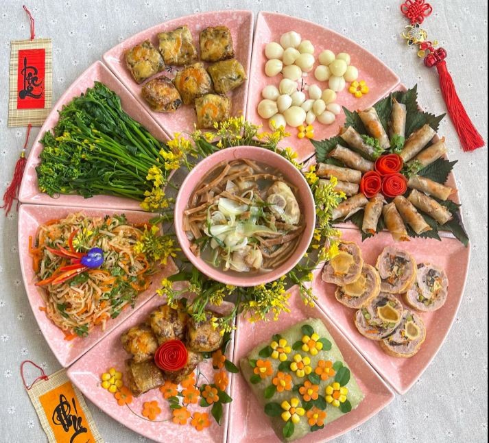 Which dishes in Lunar New Year's Eve Dinner Tray in North Vietnam? Which dishes in Lunar New Year's Eve Dinner Tray in North Vietnam?