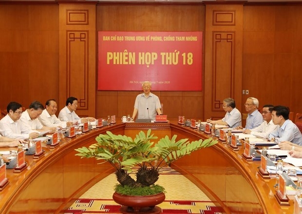 At the 18th session of the Central Steering Committee for Anti-Corruption in Hanoi in July 2020. At the 18th session of the Central Steering Committee for Anti-Corruption in Hanoi in July 2020.