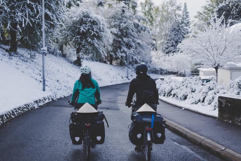 Vietnamese-French couple cycles from Europe to Asia for needy children vietnamese french couple cycles from europe to asia for needy children