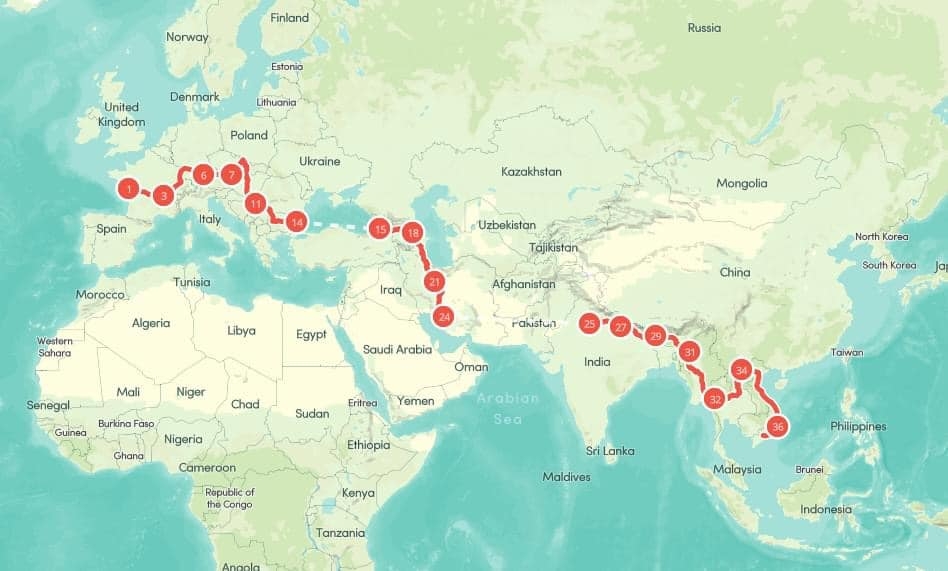 Vietnamese-French couple cycles from Europe to Asia for needy children vietnamese french couple cycles from europe to asia for needy children