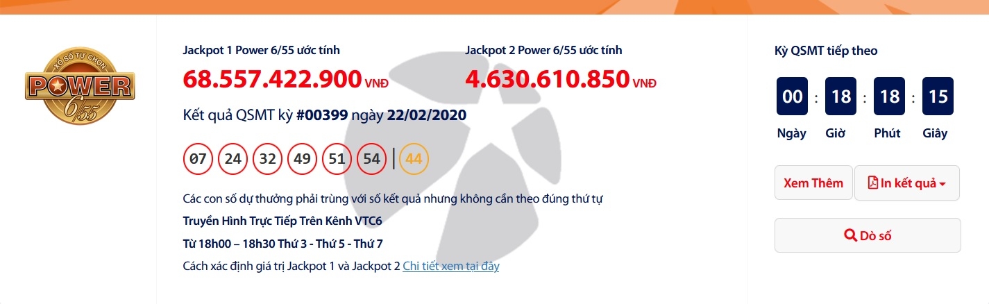 Kết quả xổ số Vietlott Mega 6/45 tối ngày 25/2/2020 mới nhất: Tiếp tục "nổ" hơn 72 tỉ đồng? ket qua xo so vietlott mega 645 toi ngay 2522020 moi nhat tiep tuc no hon 72 ti dong