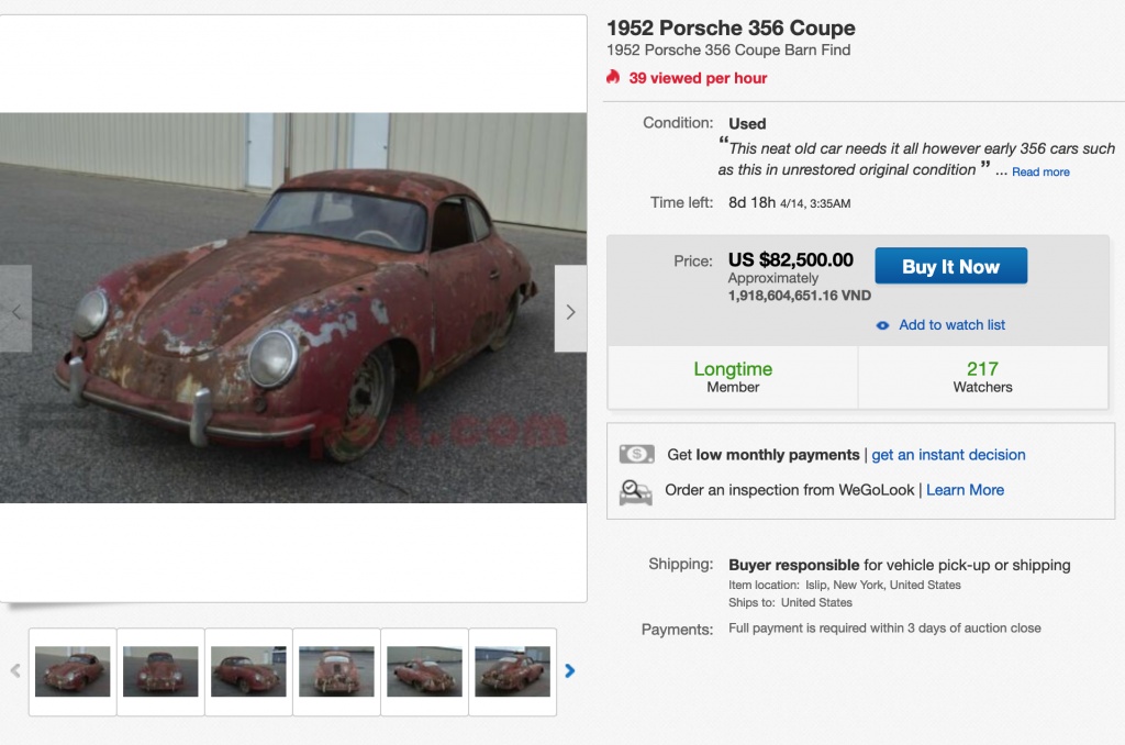 Như sắt vụn, Porsche 356 Coupe cũ nát vẫn được rao bán với giá ngất ngưởng nhu sat vun porsche 356 coupe cu nat van duoc rao voi gia ngat nguong
