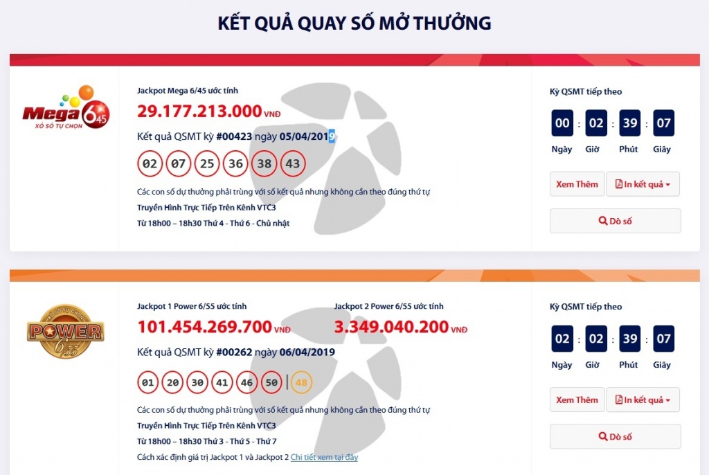 ket qua xo so vietlott hom nay 742019 hon 29 ty dong se tim ra chu nhan