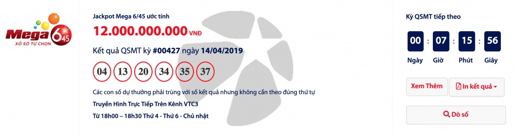 Kết quả Mega 6/45 Vietlott hôm nay (17/4/2019): Quay về mốc 12 tỉ đồng, ai sẽ "rinh" giải thưởng? ket qua mega 645 vietlott hom nay 1742019 quay ve moc 12 ti dong ai se rinh giai thuong nay