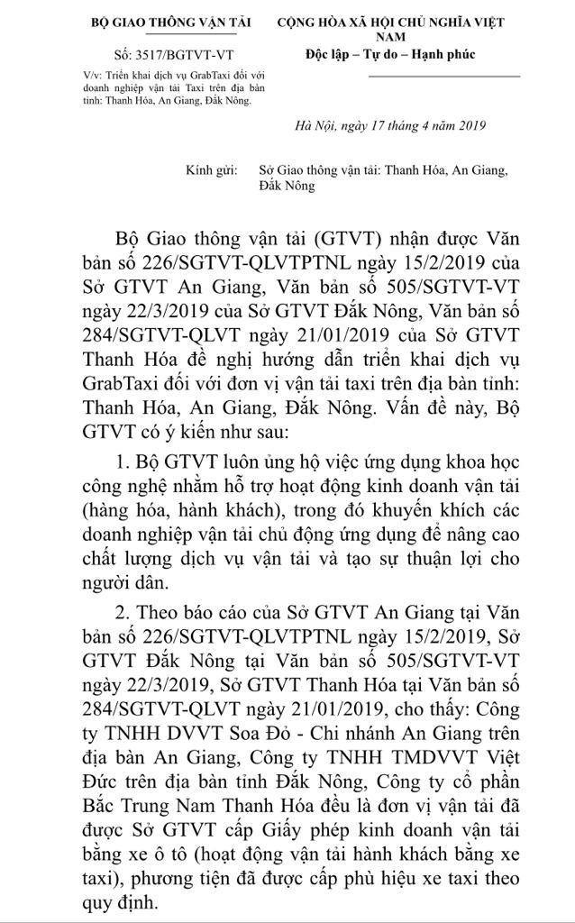 Những tỉnh nào vừa được Bộ GTVT đồng ý cho triển khai dịch vụ GrabTaxi? nhung tinh nao vua duoc bo gtvt dong y cho trien khai dich vu grabtaxi
