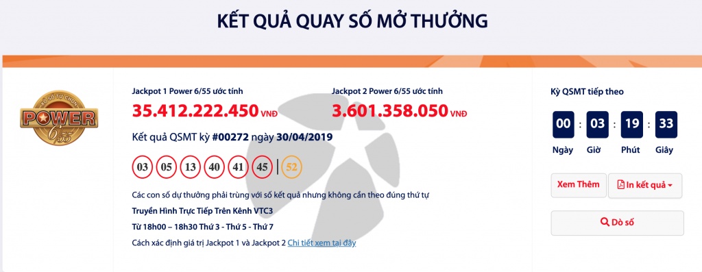 Kết quả Power 6/55 Vietlott 2/5: Nhiều khả năng có người trúng hơn 35 tỉ đồng vào tối nay ket qua power 655 vietlott 25 nhieu kha nang co nguoi trung hon 35 ti dong vao toi nay