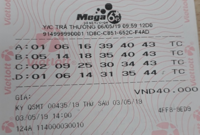 Kết quả Power 6/55 Vietlott 16/5: Ai đã trúng hơn 43 tỉ đồng? ket qua power 655 vietlott 165 ai da trung hon 43 ti dong