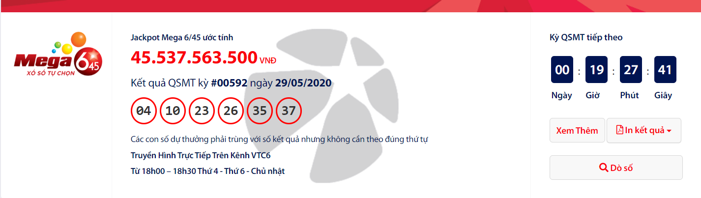 ket qua xo so vietlott power 655 toi ngay 1162020 hon 52 ti dong vua thuoc ve ai