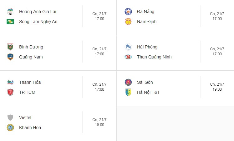 lich thi dau v league 2019 vongf 17 moi nhat