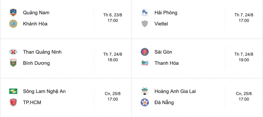 lich thi dau vong 22 v league 2019 moi nhat
