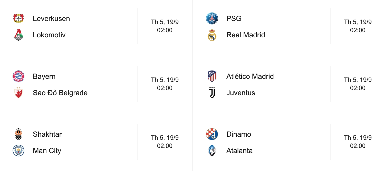 lich thi dau cup c1 chau au champions league 2019 moi nhat