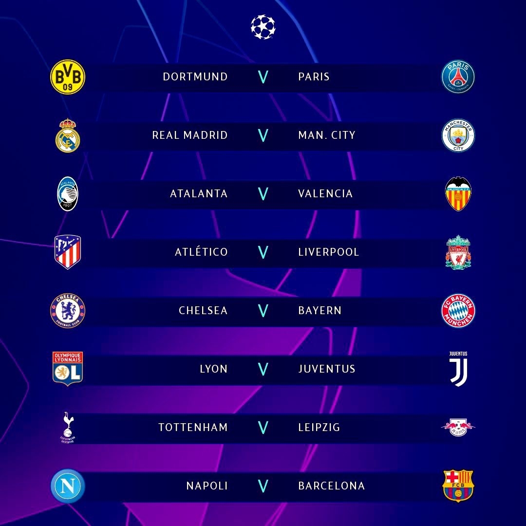 Kết quả bốc thăm vòng 1/8 cúp C1 châu Âu 2019/20: Real Madrid vs Man City, Dortmund vs PSG, Chelsea vs Bayern ket qua boc tham vong 18 cup c1 chau au 201920 real madrid vs man city dortmund vs psg chelsea vs bayern