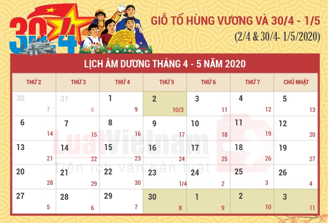 Các ngày nghỉ lễ, Tết năm 2020 chi tiết và đầy đủ nhất cac ngay nghi le tet nam 2020 chi tiet va day du nhat