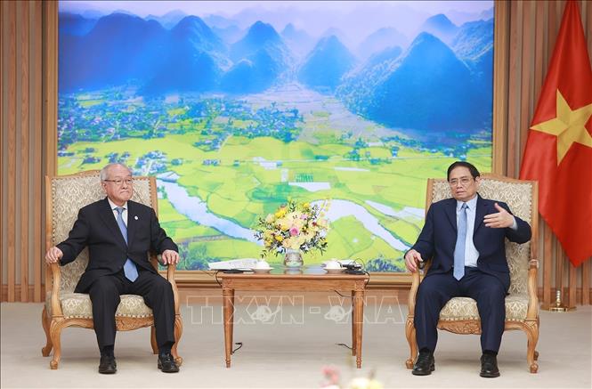 Thủ tướng Phạm Minh Chính tiếp Bộ trưởng Tài chính Nhật Bản Chú thích ảnh