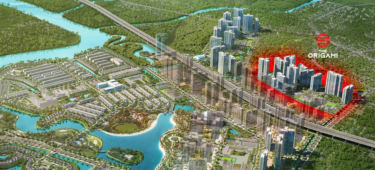 Vị trí của phân khu The Origami trong tổng thể đại đô thị Vinhomes Grand Park Vị trí của phân khu The Origami trong tổng thể đại đô thị Vinhomes Grand Park