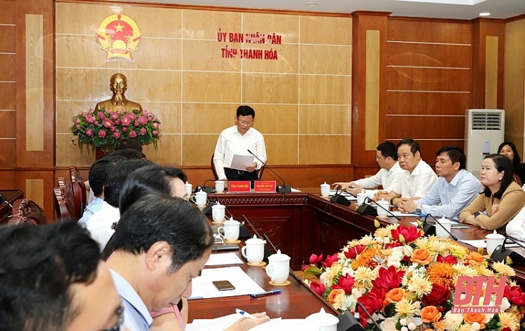 Nguyễn Văn Thi, Ủy viên Ban Thường vụ Tỉnh ủy, Phó Chủ tịch UBND tỉnh phát biểu tại điểm cầu Thanh Hóa. Nguyễn Văn Thi, Ủy viên Ban Thường vụ Tỉnh ủy, Phó Chủ tịch UBND tỉnh phát biểu tại điểm cầu Thanh Hóa.